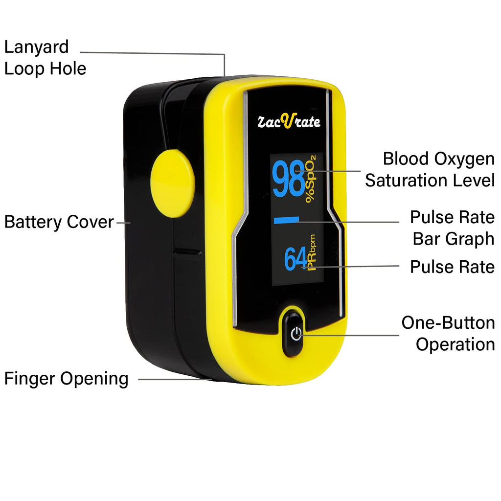 Zacurate 500F Fingertip Pulse Oximeter (Sunny Yellow) Beyond Med Shop