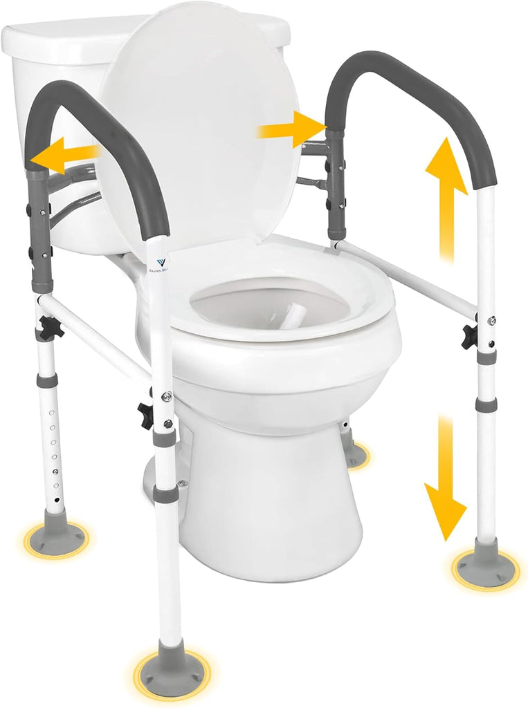 Vaunn Medical Deluxe Bathroom Toilet Safety Frame Rail and Grab