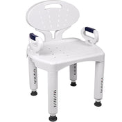 Vaunn Medical Wide Shower Chair Bathtub Seat with Armrests and Back, Supports up to 350 lbs, White, Tool-Free Assembly