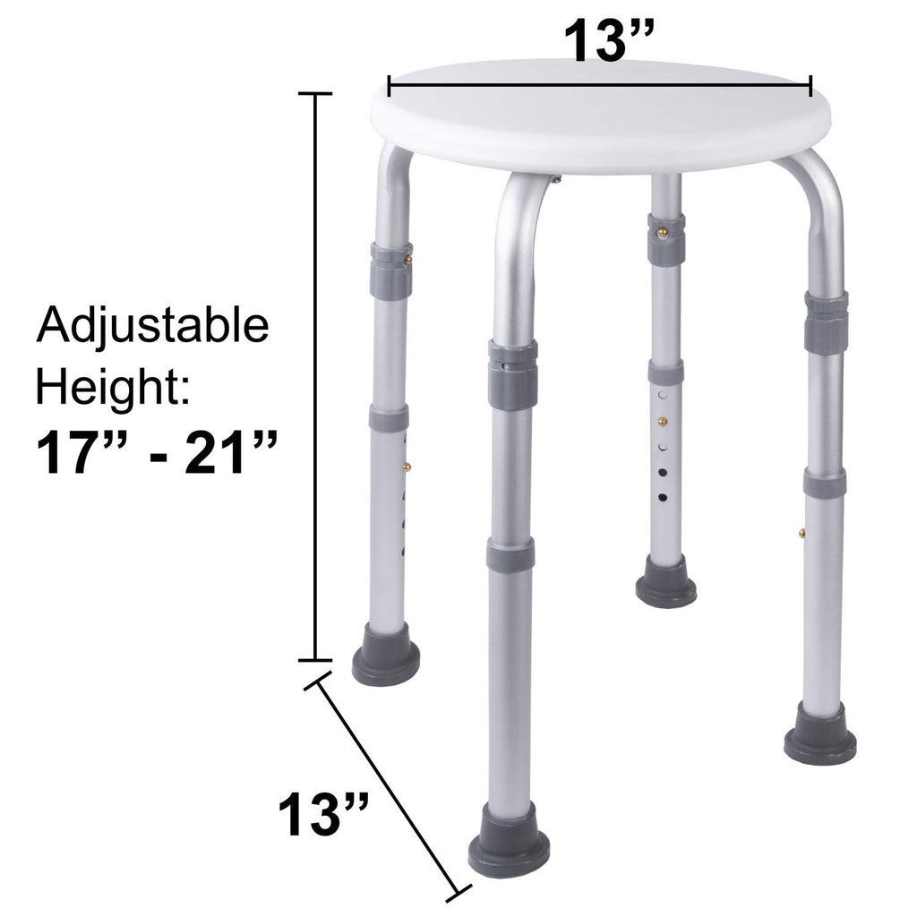Vaunn Medical ToolFree Assembly Adjustable Shower Bench Chair Stool