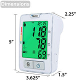 Dimensions of Vaunn Medical Digital Blood Pressure Monitor
