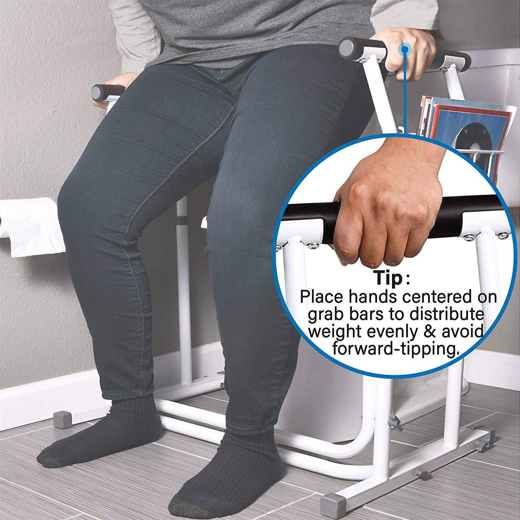 Vaunn Medical Bathroom Adjustable Toilet Safety Rail and Commode Grab