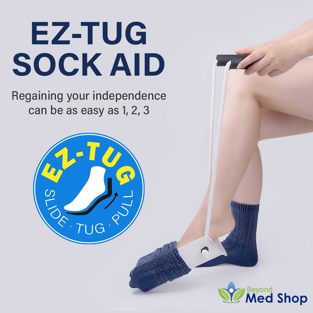 Regaining your independence can be as easy as 1, 2, 3 or rather, a Slide, Tug, Pull sock aid.