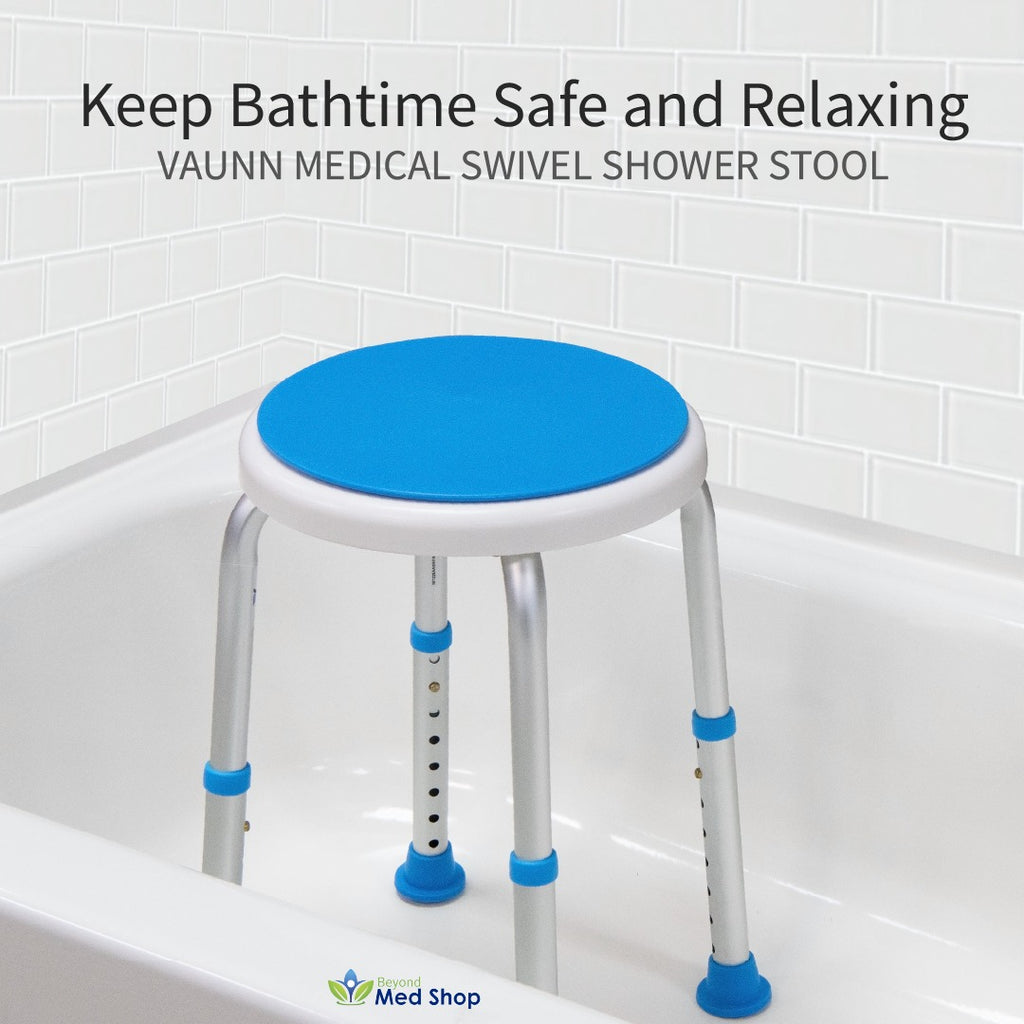 Keep bath time safe and relaxing with the Vaunn Medical Swivel Shower Stool!