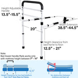 Vaunn Medical Adjustable Bed Assist Rail Handle and Hand Guard Grab Bar