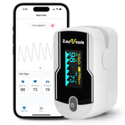 2024 Zacurate 500E-B Wireless Bluetooth Fingertip Blood Pulse Oximeter Monitor with FREE App, SpO2, Heart Rate, Plethysmograph, Respiratory Rate and Perfusion Index Finger Oxygen Sensor Meter