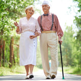 Vaunn Medical Easy Grip™ Height Adjustable Folding Cane/Walking Stick with Strap/Pouch- Compact, Portable, and Safe Walking Assistant- Non-Slip Grip Handle- Glow Tip