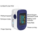 Zacurate 500B-B Wireless Bluetooth Fingertip Pulse Oximeter, Blood Oxygen Monitor with Free App, SpO2, Plethysmograph, and Perfusion Index Finger Oxygen Sensor