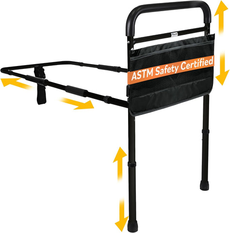 Safety Bed rail ASTM F3186-17 Certified (Large-Black)