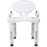 Vaunn Medical Wide Shower Chair Bathtub Seat with Armrests and Back, Supports up to 350 lbs, White, Tool-Free Assembly