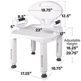 2023 New Vaunn Medical Wide Shower Chair Bathtub Seat with Armrests and Back, Supports up to 350 lbs, White, Tool-Free Assembly