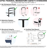 Safety Bed rail ASTM F3186-17 Certified (Large-Black)