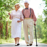 Vaunn Medical Easy Grip™ Height Adjustable Folding Cane/Walking Stick with Strap/Pouch- Compact, Portable, and Safe Walking Assistant- Non-Slip Grip Handle- Tripod Tip