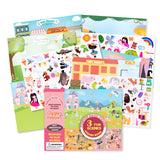 Giggles &amp; Pebbles Educational Magic Sticker Pad Book for Kids, Toddlers and Girls - Reusable, Washable and Non-Adhesive Stickers with Magic Kingdom, Tea Party and Pet Resort (Medium)