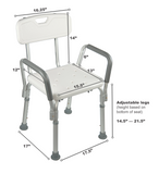 Dimensions of Shower Chair for Home and Medical Use