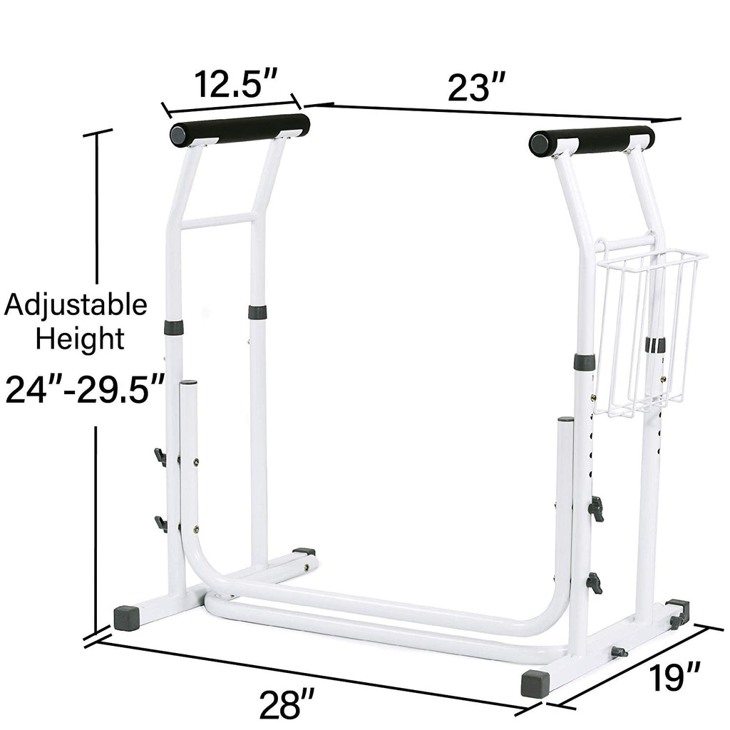 Vaunn Medical Bathroom Adjustable Toilet Safety Rail and Commode Grab