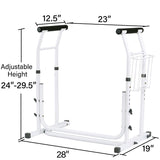 Dimensions of Vaunn medical toilet and commode safety frame rail