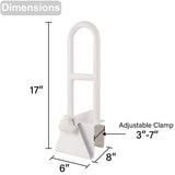 Dimensions of the Bathtub Safety Rail, Shower Grab Bar