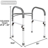 Dimensions of Vaunn adjustable toilet safety frame rail